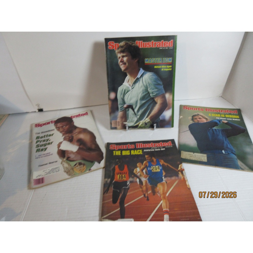 Vintage Sports Illustrated Magazine Lot 1977 1981 Tom Watson Leonard Hearns 4pc